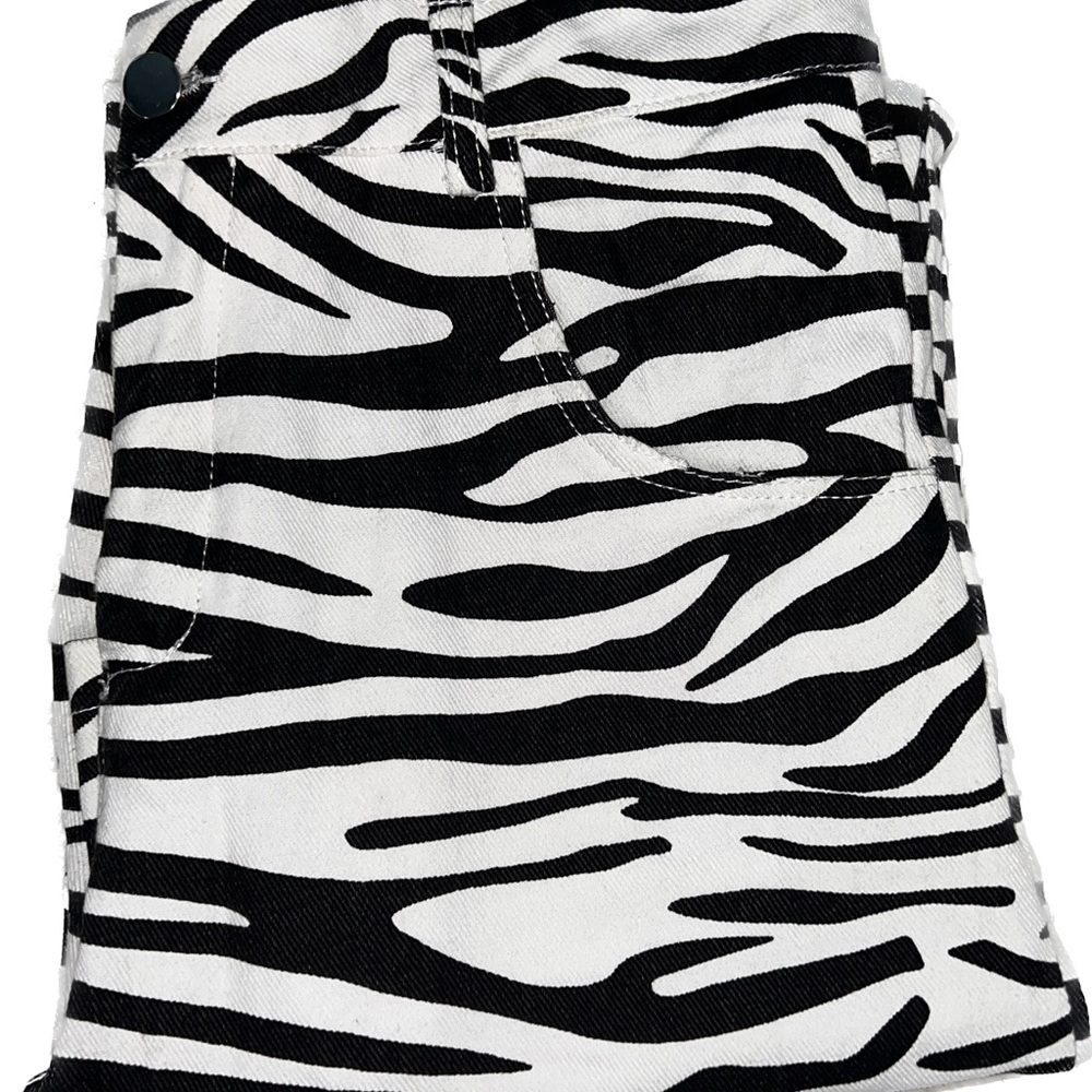 Zebra Print Straight Leg Jeans